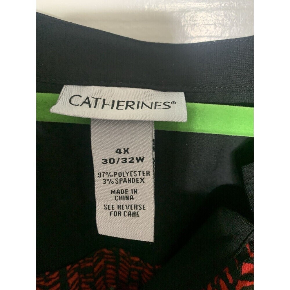 Catherines Red & Black Button Front Tunic Top 4x … - image 3